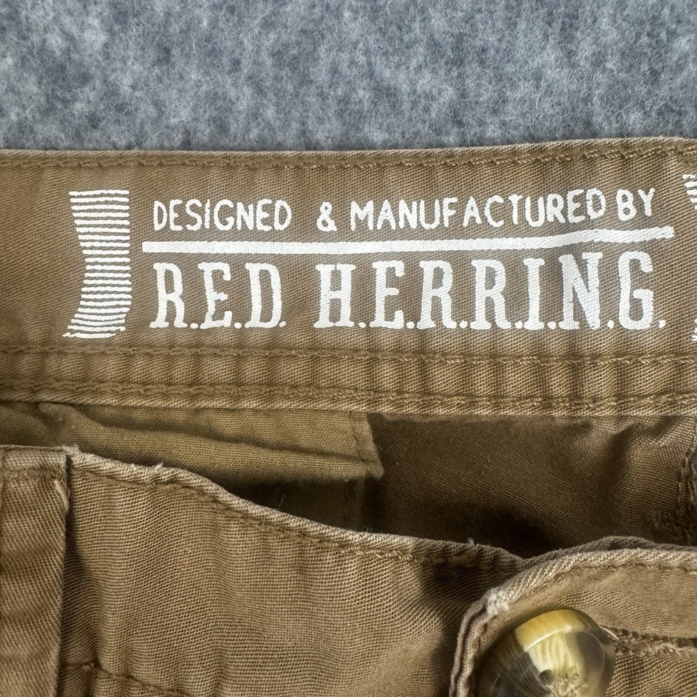 Red Herring Chino Pants Stretch Straight Brown Mens 36x30 Casual - Picture 9 of 10